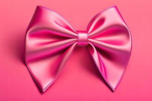 Pink Bow Closeup Generative AI photo