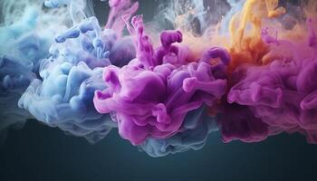 Abstract soft colorful ink splash in water background , photo