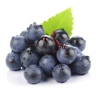 Falling blueberry isolated on white background with clipping path, generate ai photo