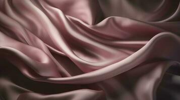 ligero rosado fluido tela, hermosa rosado color fondo, cosmético sedoso crema textura rosado fondo, generar ai foto