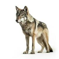 Wolf isolated on white background, generate ai photo