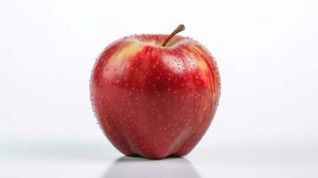 Red apple isolated on white background. Fresh raw organic fruit, generate ai photo