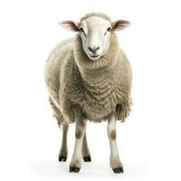 Side view of a Sheep looking at camera isolated on white background, generate ai photo