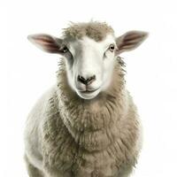 Side view of a Sheep looking at camera isolated on white background, generate ai photo