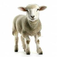 Side view of a Sheep looking at camera isolated on white background, generate ai photo