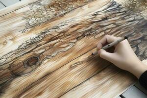 Watercolor wood texture for design or background , generate ai photo