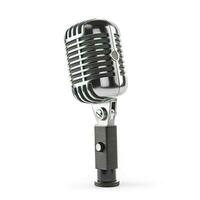 Retro microphone isolated on white background, generate ai photo