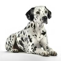 Beauty dalmatian dog, isolated on white background, generate ai photo