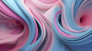 un resumen antecedentes hecho de azul y rosado ondas, en el estilo de vray rastreo, vistoso moebius, generar ai foto