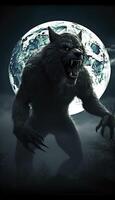 illustration of scary werewolf. photo