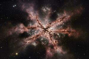 Photographing the Tarantula Nebula, a massive star-forming region located in the Large Magellanic Cloud, a satellite galaxy of the Milky Way, generate ai photo