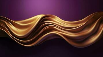 Abstract Background with 3D Wave Bright Gold and Purple Gradient Silk Fabric,  an abstract image of a brightly colored fabric, in the style of dark orange and light gold, generate ai photo