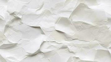 Grunge wrinkled white color paper textured background, generate ai photo