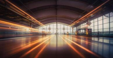 Airport building, international terminal, blurred background - image photo