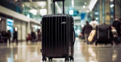 Black suitcase, airport luggage - AI generated image photo