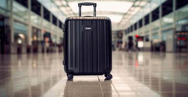 Black suitcase, airport luggage - AI generated image photo