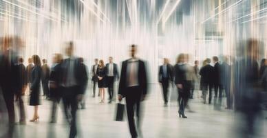 Business center business people, blurred background - image photo