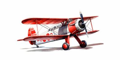 Sport retro airplane on white background - AI generated image photo