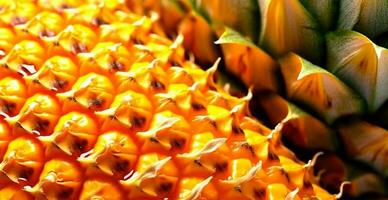 Realistic pineapple texture. Close-up pineapple skin, tropical pattern, fruit banner - AI generated image photo