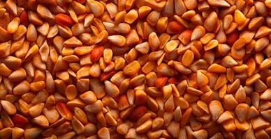 Wheat grains, flour, bakery background - image photo