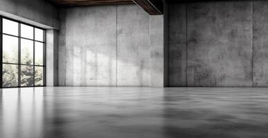 Large spacious photo studio, gray studio for design and advertising - image