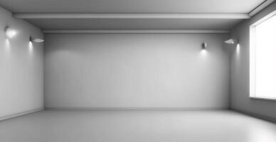 Large spacious photo studio, gray studio for design and advertising - image
