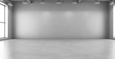 Large spacious photo studio, gray studio for design and advertising - image