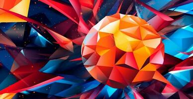 Abstract basketball panoramic background, orange basketball - AI generated image photo