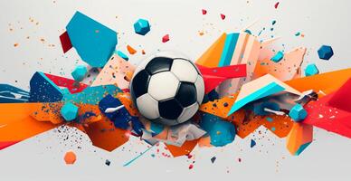 Abstract soccer background, sports soccer ball - AI generated image photo