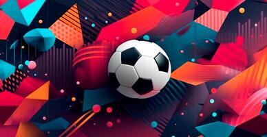 Abstract soccer background, sports soccer ball - AI generated image photo