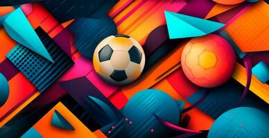 Abstract soccer background, sports soccer ball - AI generated image photo