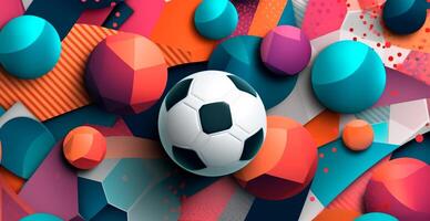 Abstract soccer background, sports soccer ball - AI generated image photo