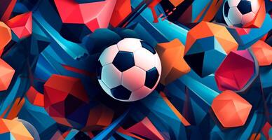 Abstract soccer background, sports soccer ball - AI generated image photo