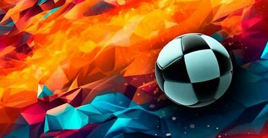 Abstract soccer background, sports soccer ball - AI generated image photo