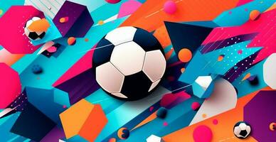 Abstract soccer background, sports soccer ball - AI generated image photo