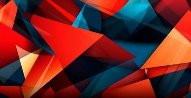 Abstract geometric panoramic background - AI generated image photo