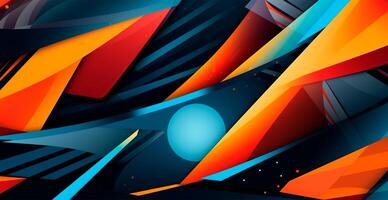 Abstract geometric panoramic background - AI generated image photo