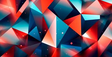 Abstract geometric panoramic background - AI generated image photo