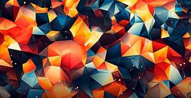 Abstract geometric panoramic background - AI generated image photo