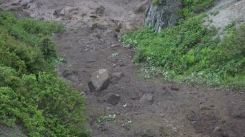 Rock Rolling In Landslide On Slope video