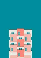 architecture abstract poster cover. poster with geometric shape building minimal, architecture cover, trendy color, vector. design for architecture background, present, poster, web, print, banner. vector