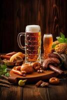 Oktoberfest beer background. Illustration photo