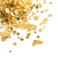 Golden confetti isolated. Illustration photo