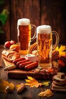 Oktoberfest beer background. Illustration photo