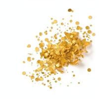 Golden confetti isolated. Illustration photo