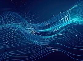 Blue lights wave background. Illustration photo