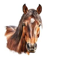 caballo retrato aislado. ilustración ai generativo foto