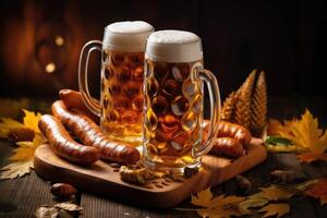 Oktoberfest beer background. Illustration photo