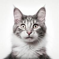 gato retrato aislado. ilustración ai generativo foto