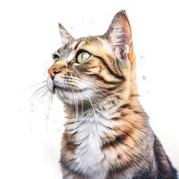 gato retrato aislado. ilustración ai generativo foto